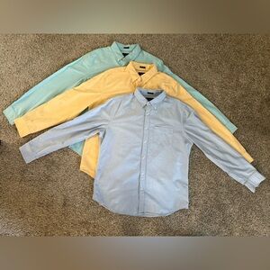 SET OF 3 Men’s L American Eagle Button Down Shirts - Teal, Yellow, Blue